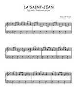 Téléchargez l'arrangement pour piano de la partition de La Saint-Jean en PDF